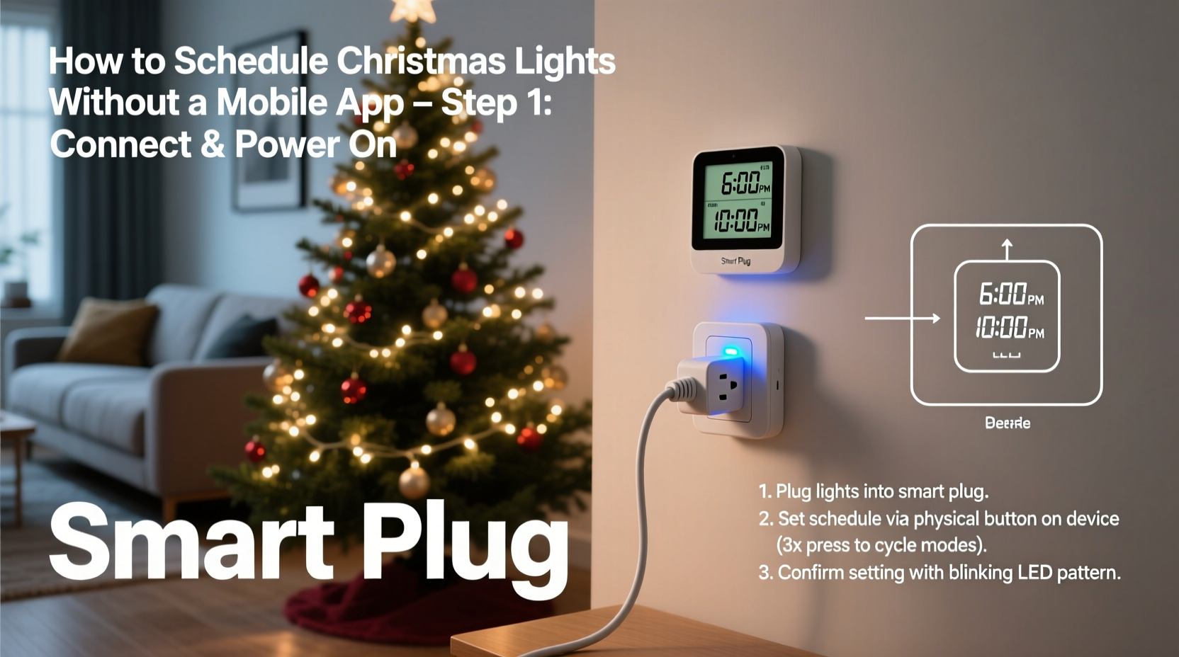 how to use smart plugs to schedule christmas lights without a mobile app