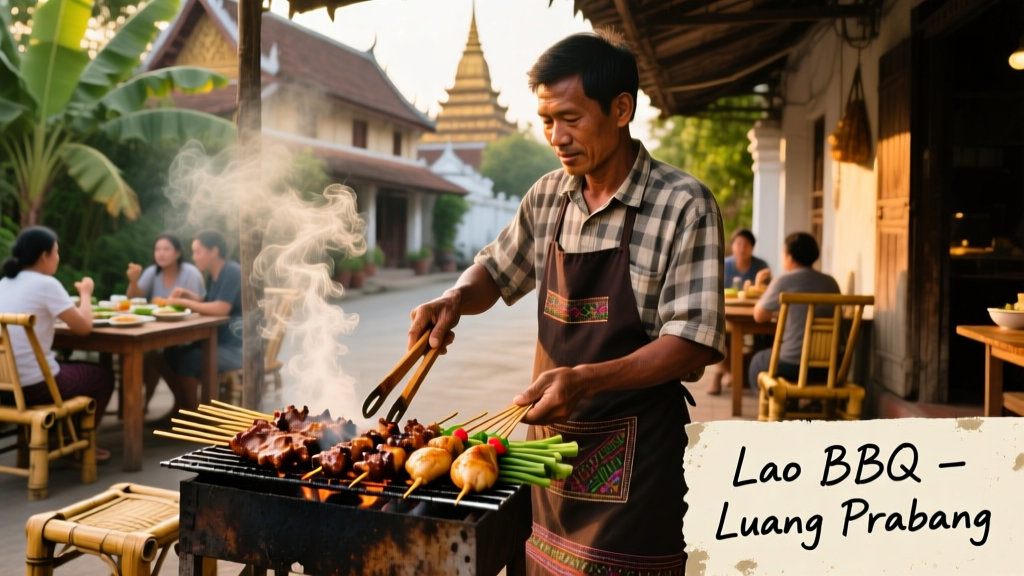Traditional Lao Barbecue in Luang Prabang: Grilling Culture, Street Stalls, and Authentic Flavors