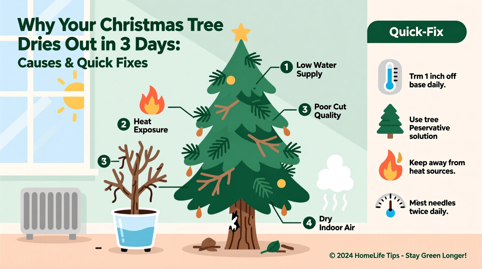 why does my christmas tree dry out in 3 days causes and quick fixes