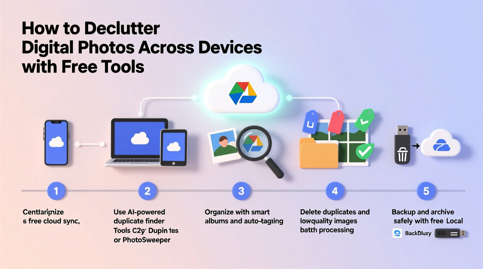 how to declutter digital photos across devices with free tools
