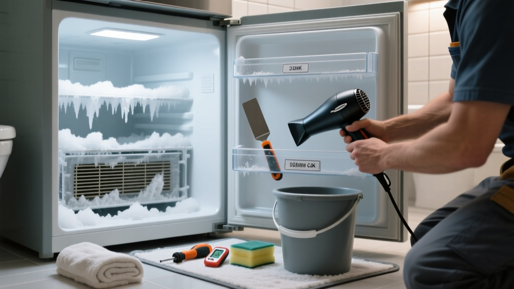 Fixing Refrigerator Frost Buildup in Bathroom