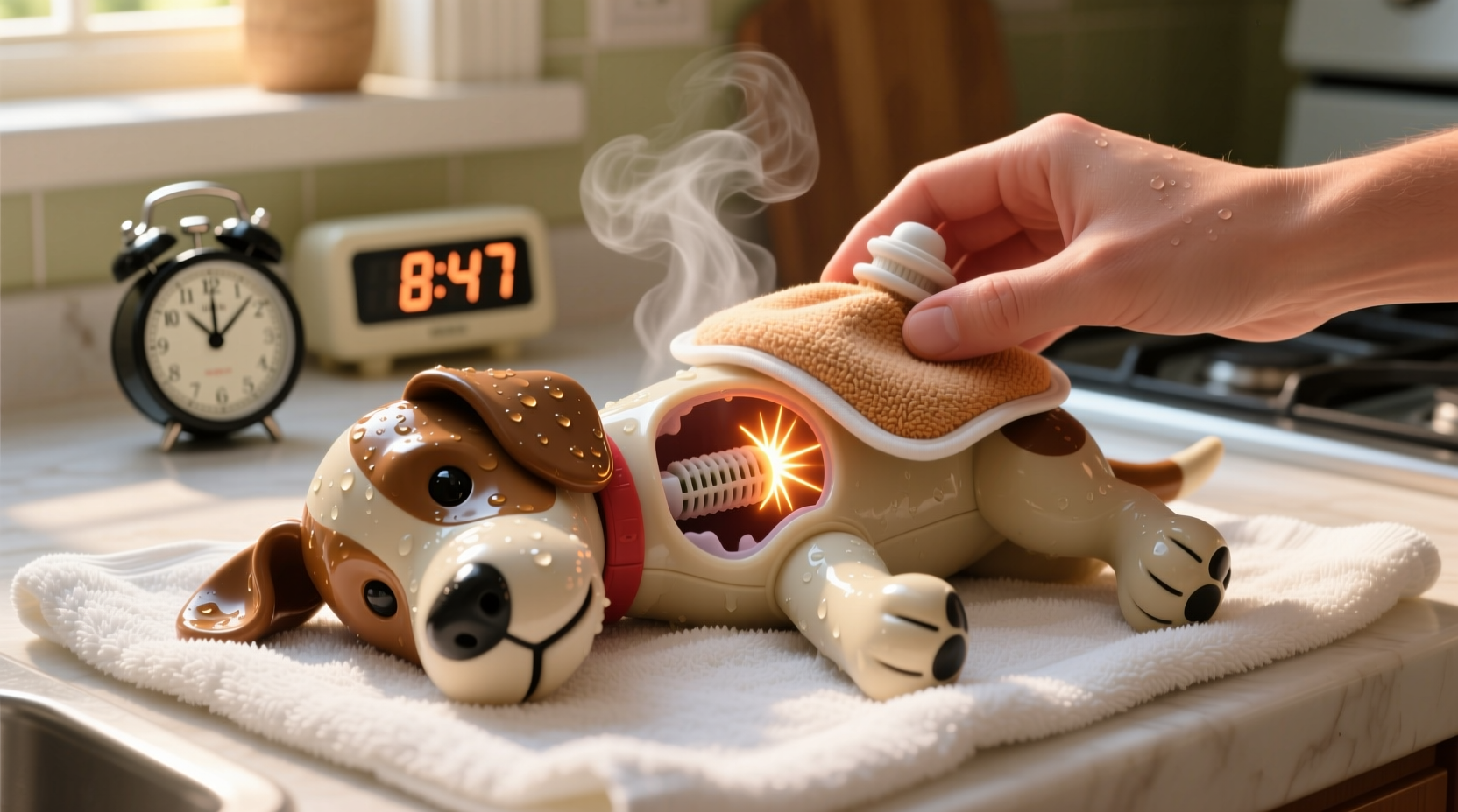 how to clean dog toy squeakers after washing