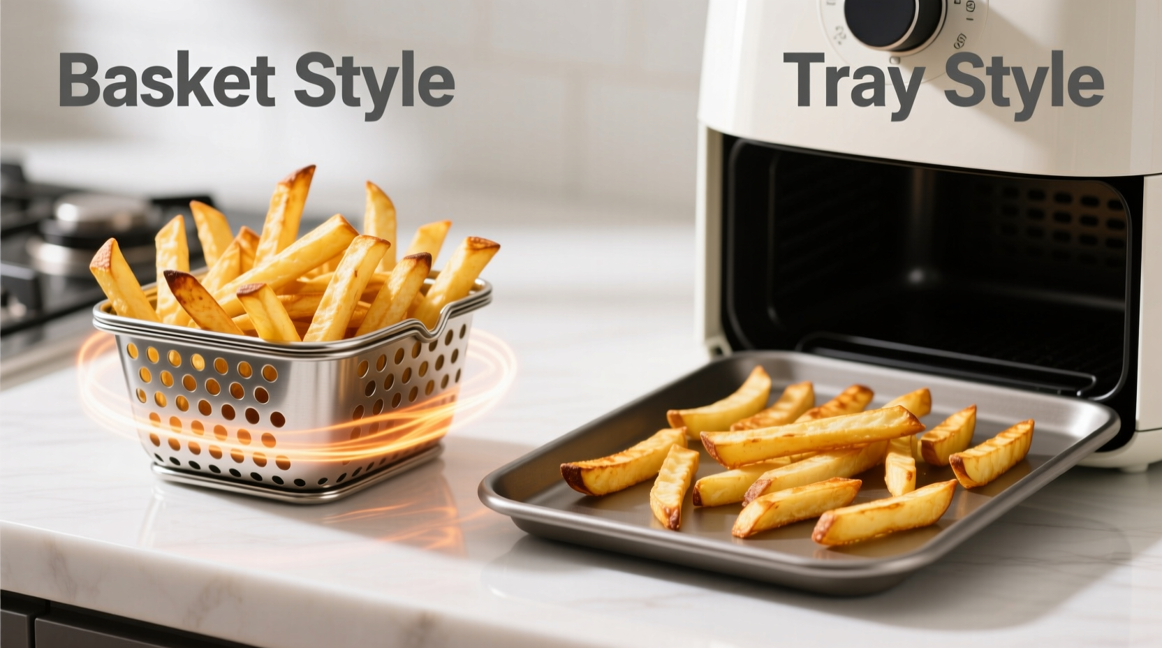 air fryer basket vs tray style which cooks crispy fries evenly