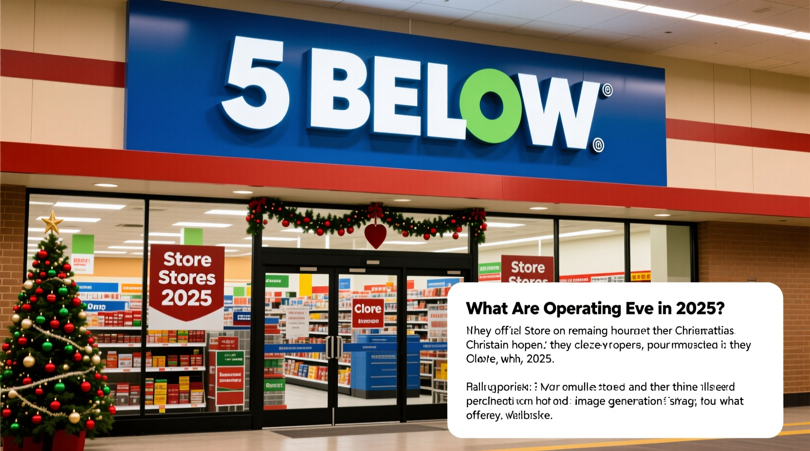 is 5 below open on christmas eve