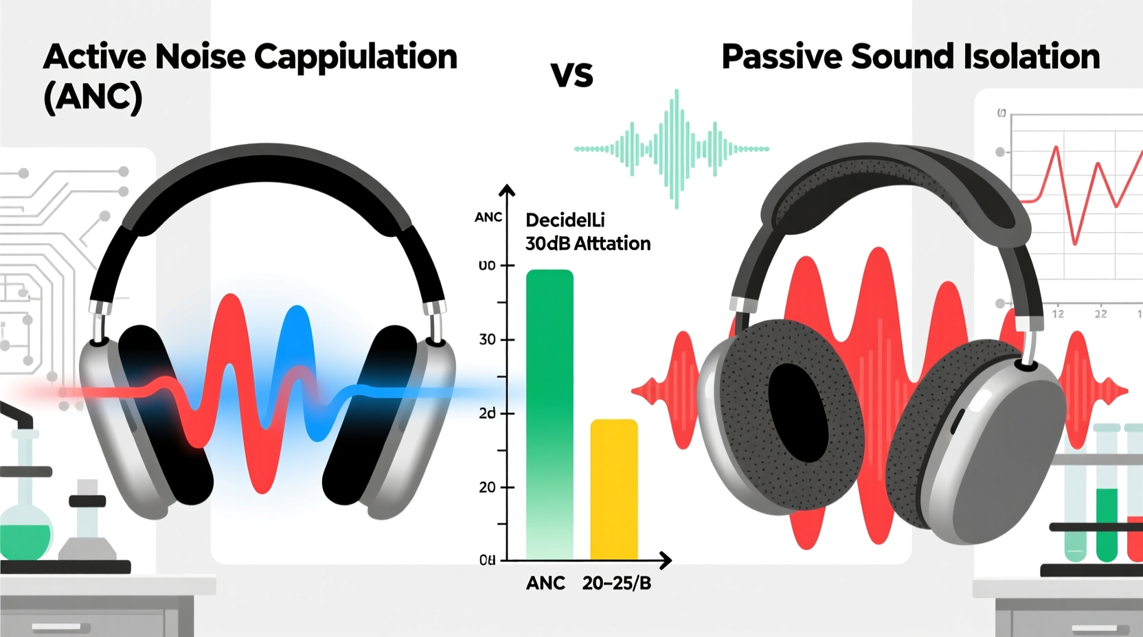 noise canceling vs passive isolation headphones which blocks more sound