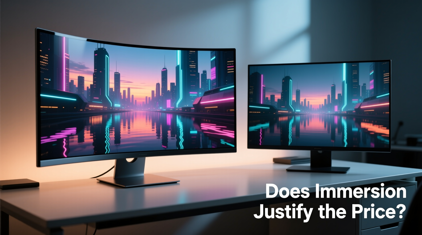 curved monitor vs flat screen does the immersion justify the price