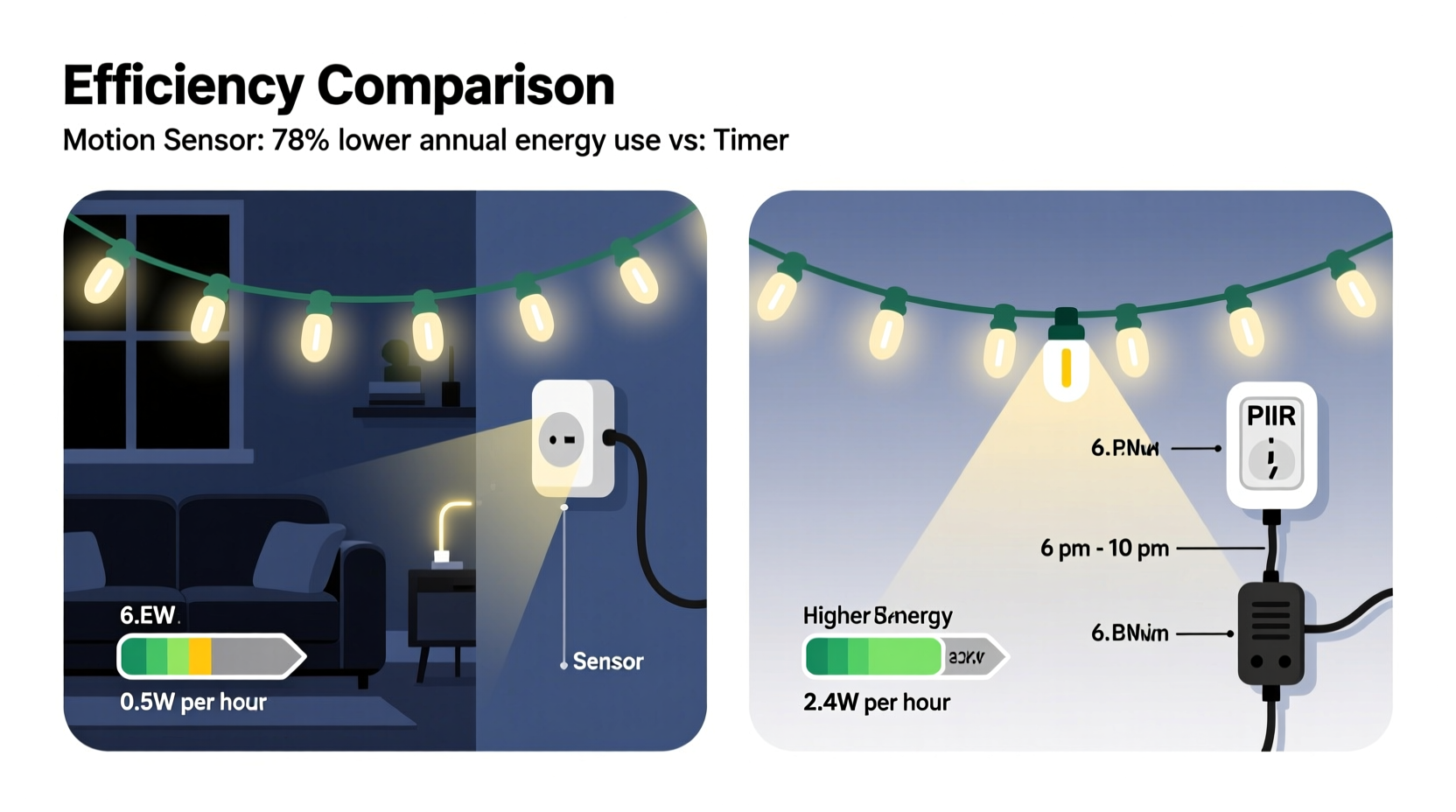 motion sensor vs timer activated christmas lights which is more efficient