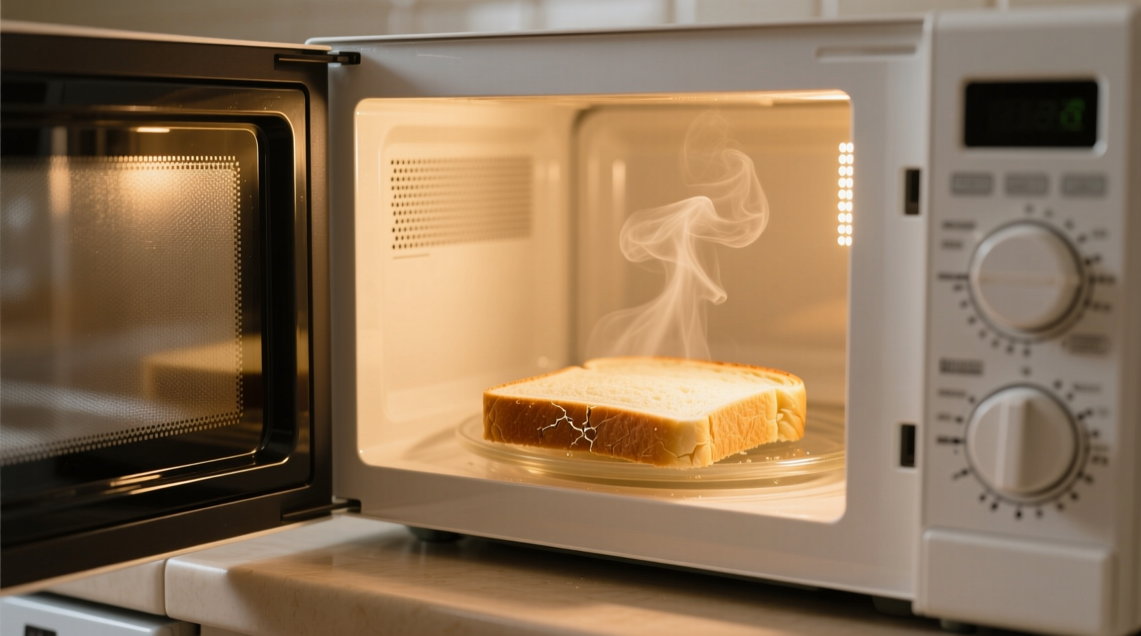 soften stale bread in the microwave
