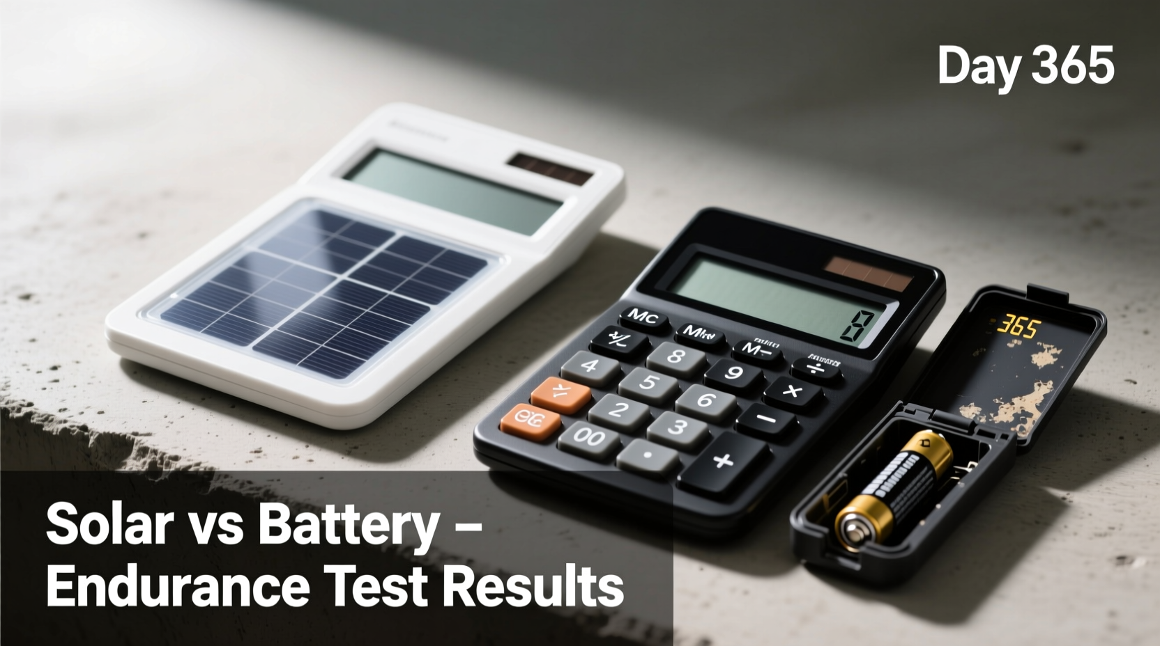 solar powered calculator vs battery powered longevity test