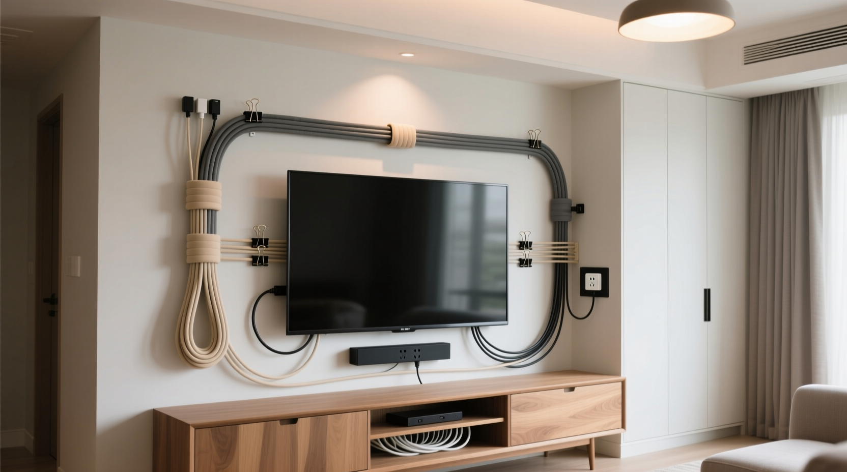 best ways to hide cords behind your tv setup