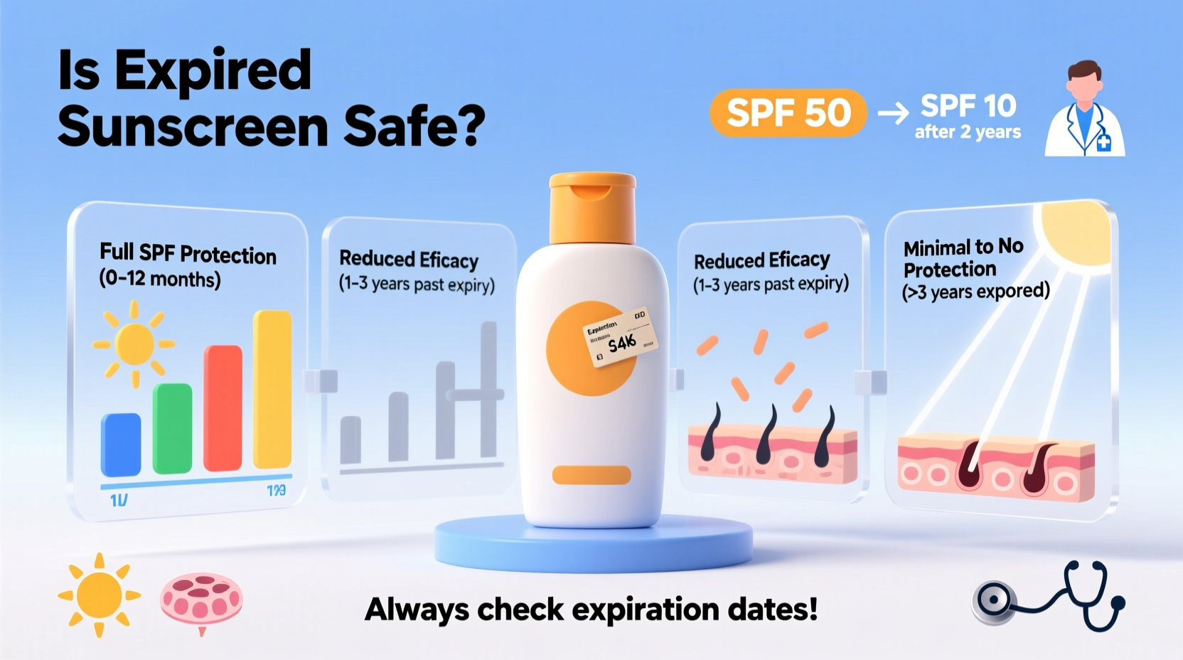 is it safe to use expired sunscreen and how much protection does it really offer