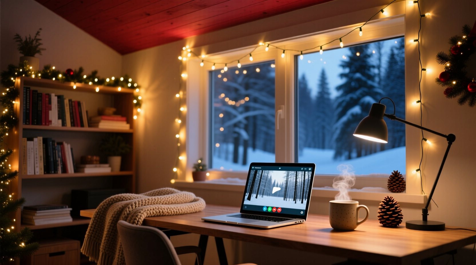how to use christmas lights to create ambient lighting for video calls and zoom backgrounds