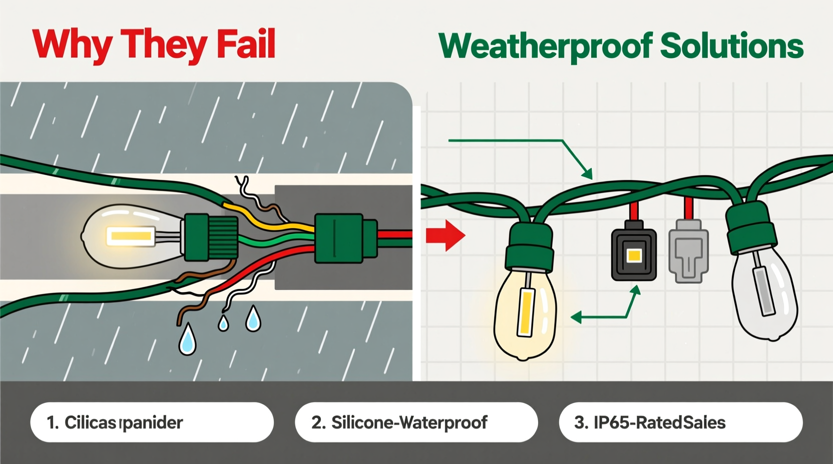 why do my christmas lights go out when it rains how to weatherproof them