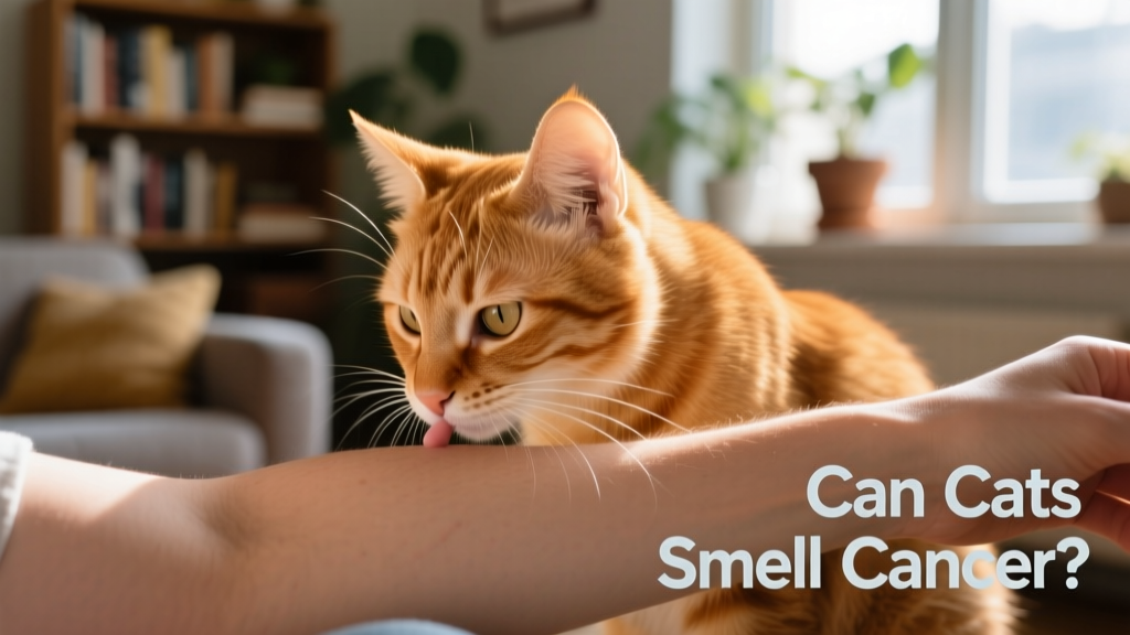 Close-up of a cat sniffing gently near a person's arm