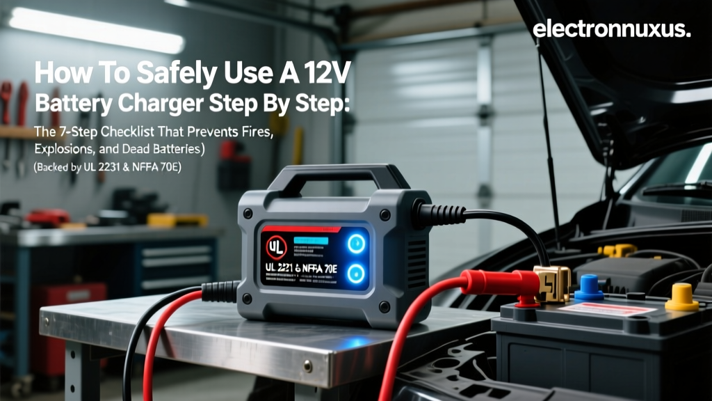How To Safely Use A 12V Battery Charger Step By Step: The 7-Step Checklist That Prevents Fires, Explosions, and Dead Batteries (Backed by UL 2231 & NFPA 70E)