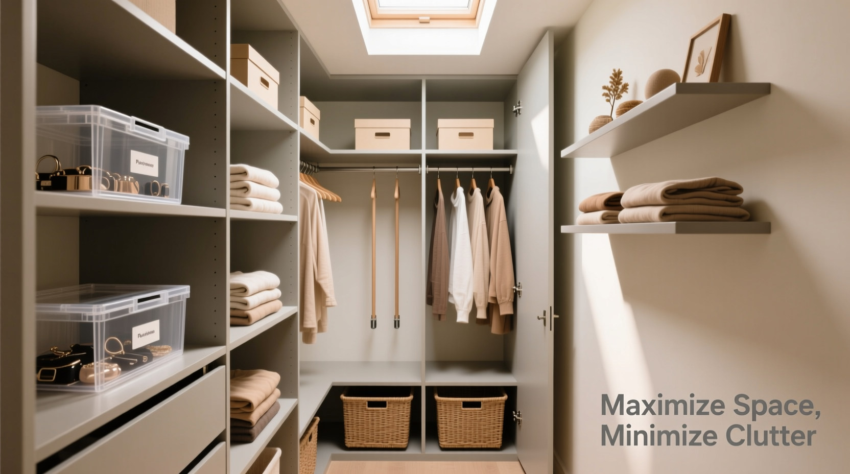 how to organize a tiny closet with maximum storage and minimal clutter