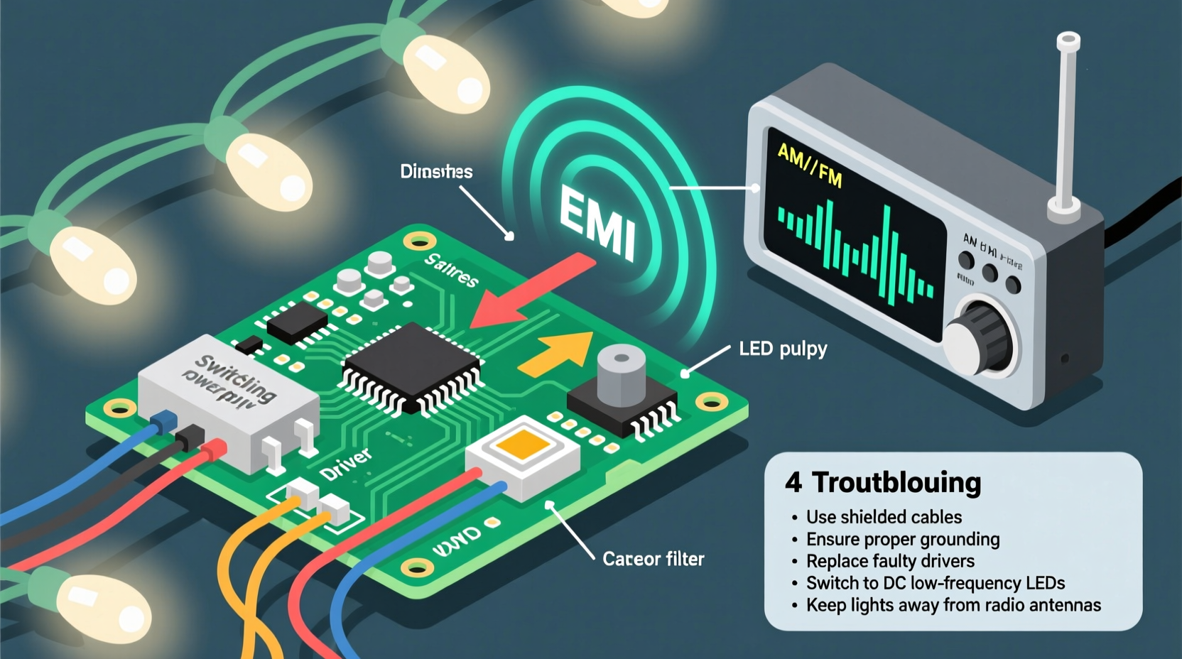 why do some led christmas lights interfere with radio signals troubleshooting tips