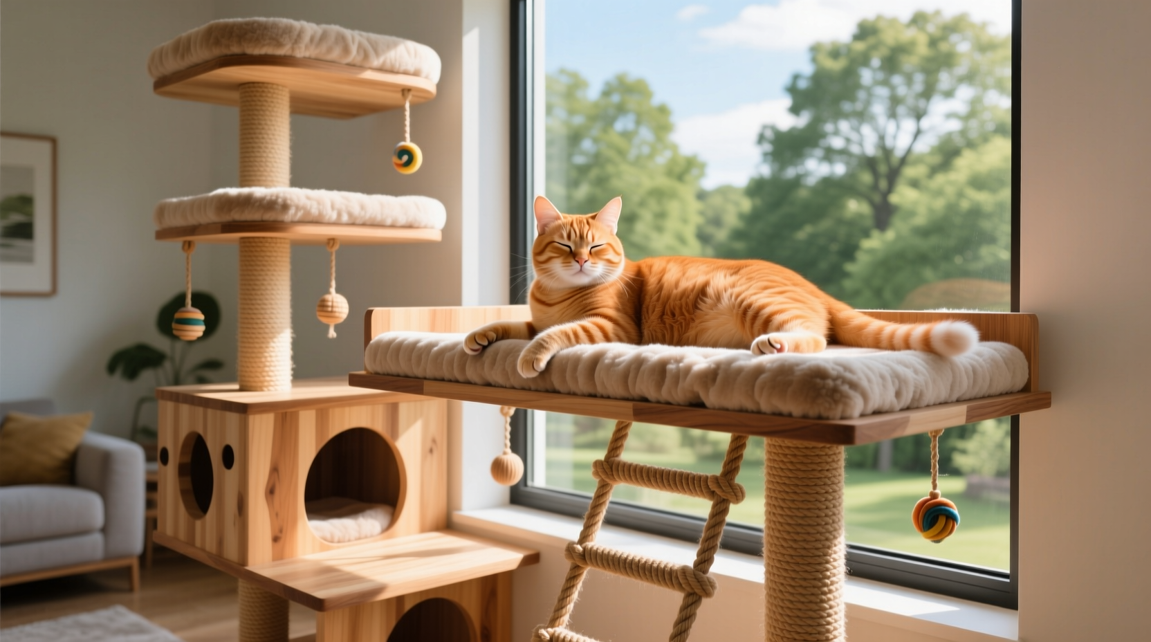 cat tree or window perch which keeps your feline happier all day