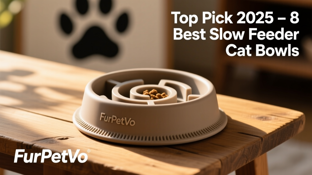 Side-by-side view of the FurPetVo Silicone Slow Feeder Bowl showing its non-slip base and gentle maze pattern