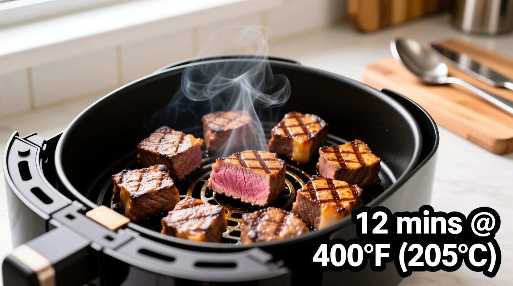 how long to cook steak bites in air fryer