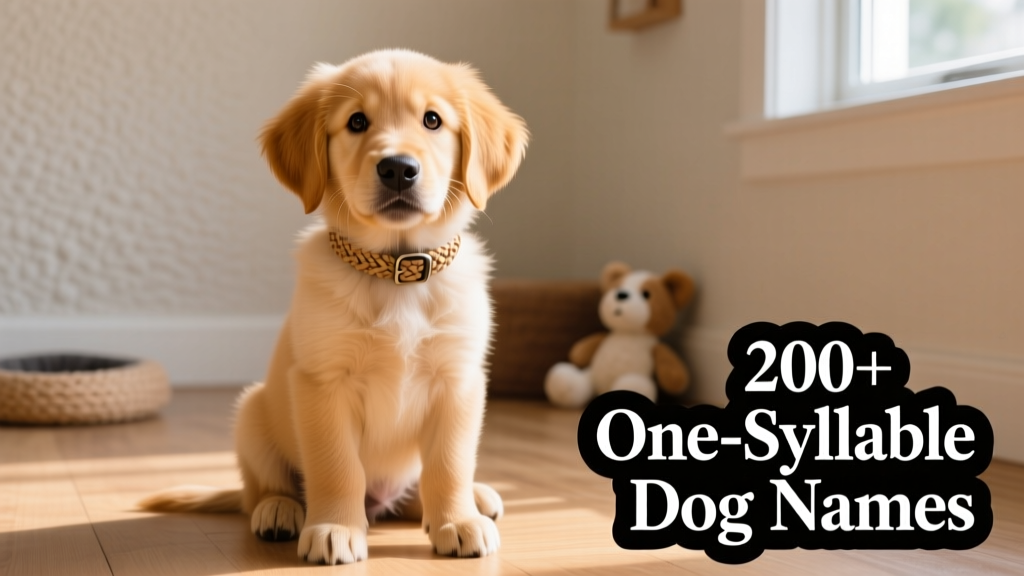 A cheerful golden retriever puppy sitting attentively, ears perked, looking directly at the camera