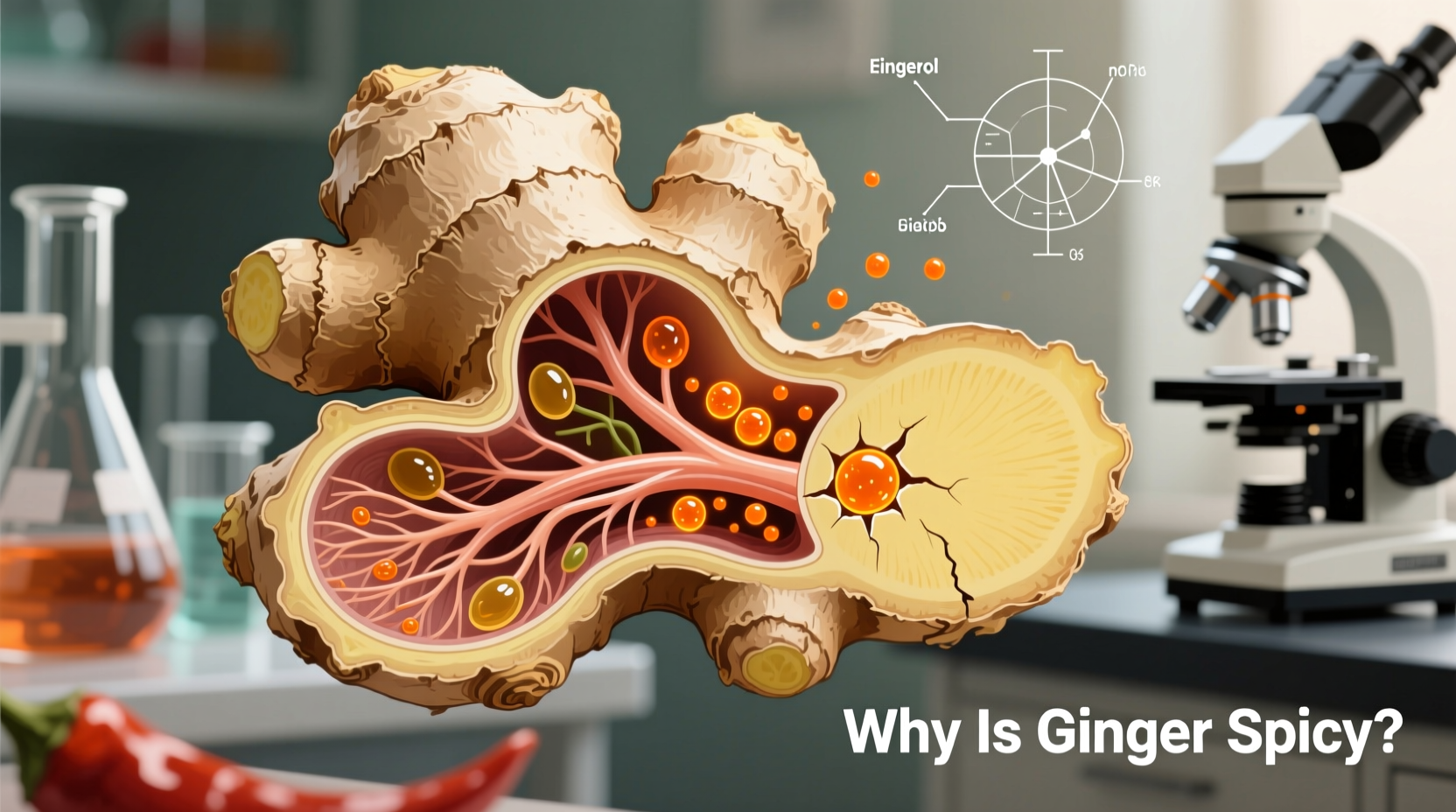 Vergleich von frischem, getrocknetem und kandiertem Ingwer
