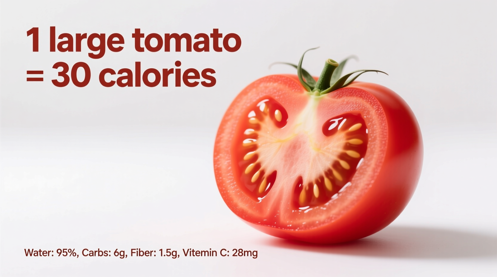 Large Tomato Calories: 33 Calories in 182g Serving