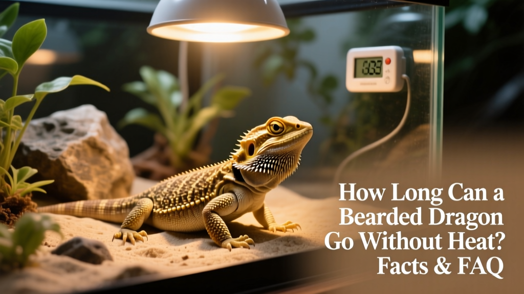 Bearded dragon basking under a heat lamp in a clean, naturalistic terrarium