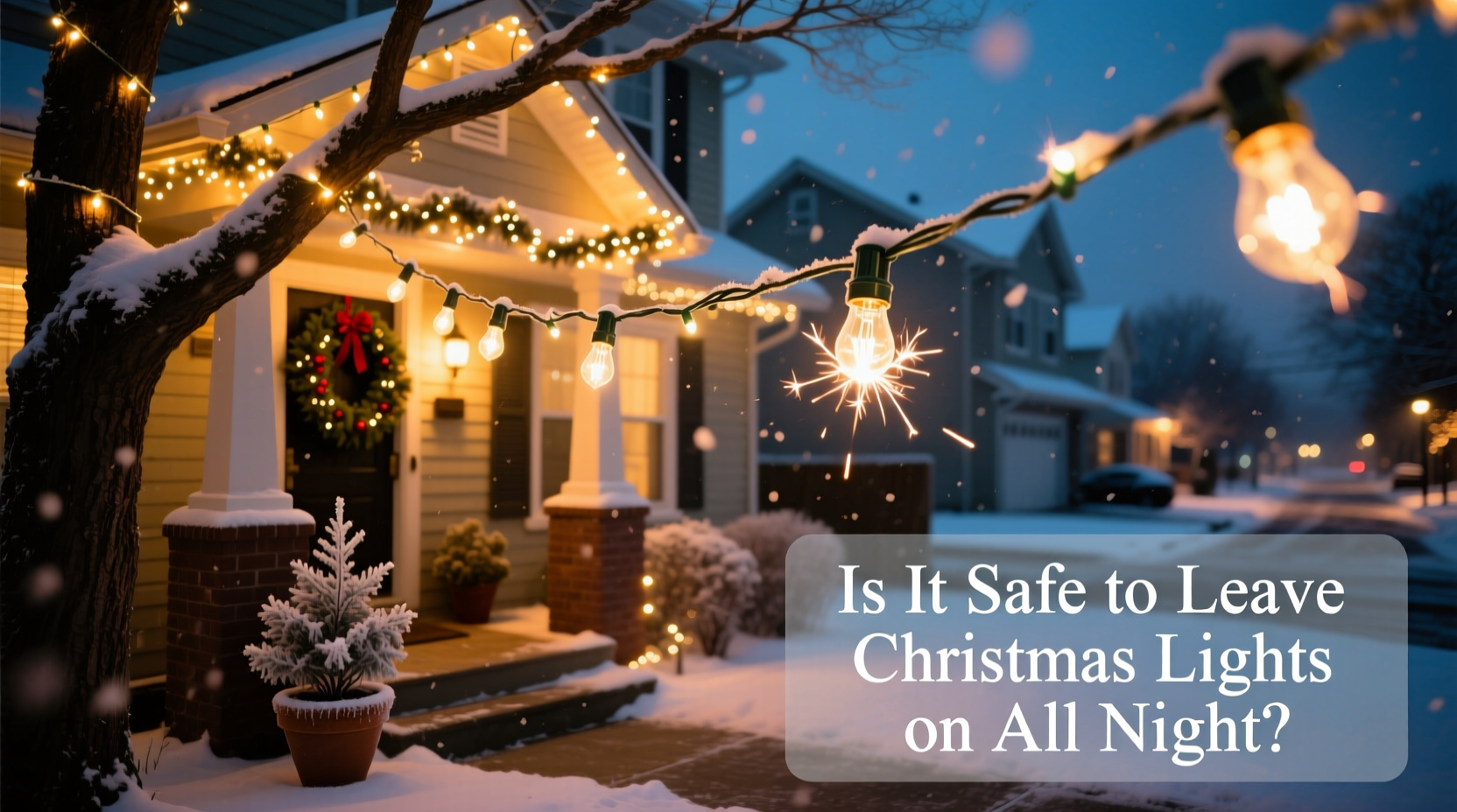 is it safe to leave christmas lights on all night