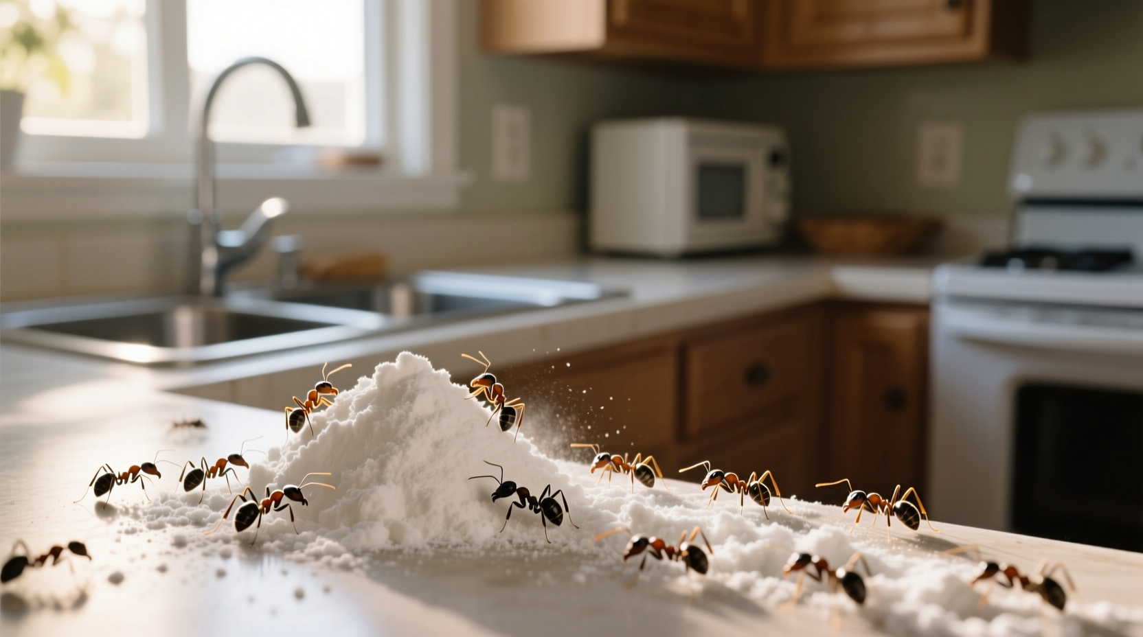get rid of ants with baby powder