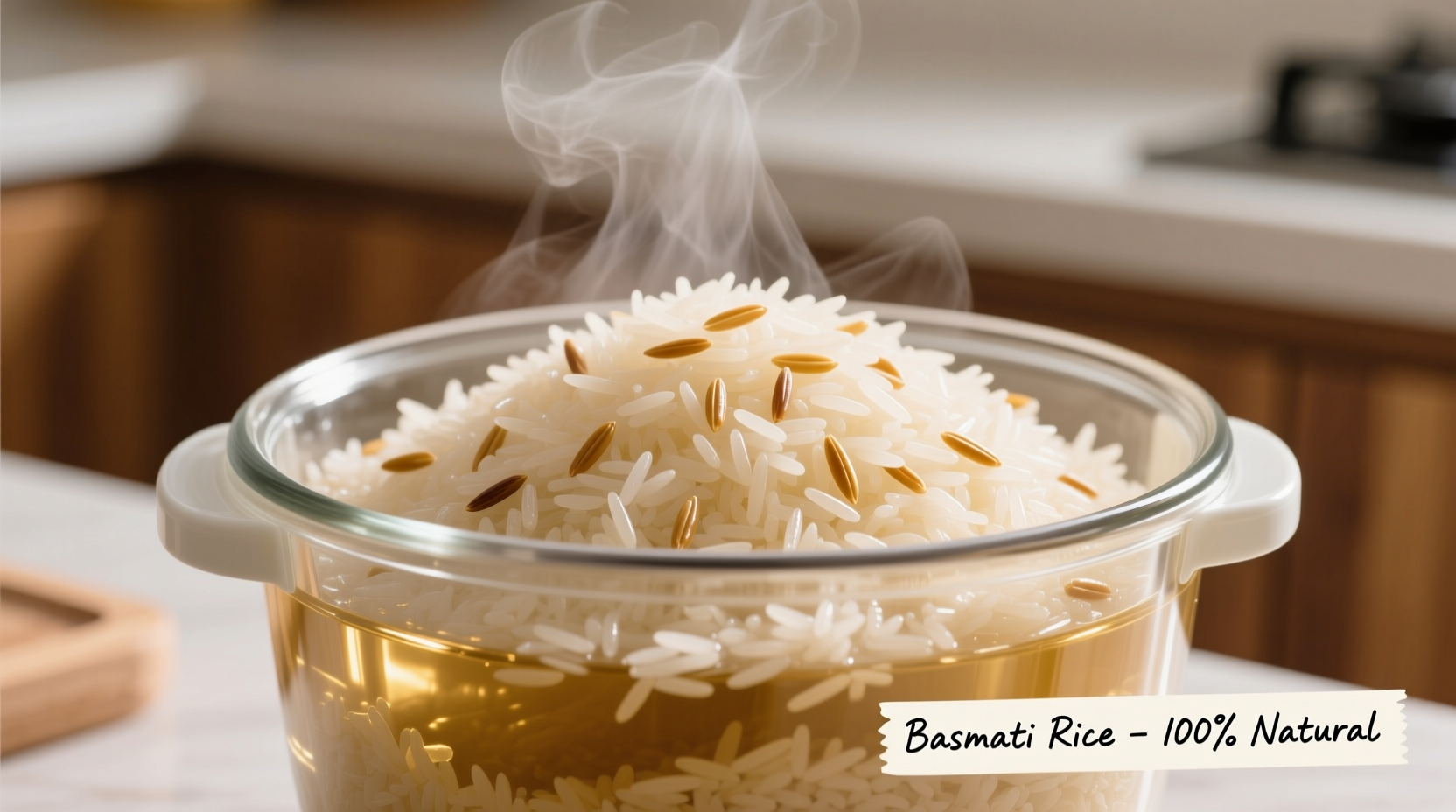 Perfectly cooked basmati rice in rice cooker