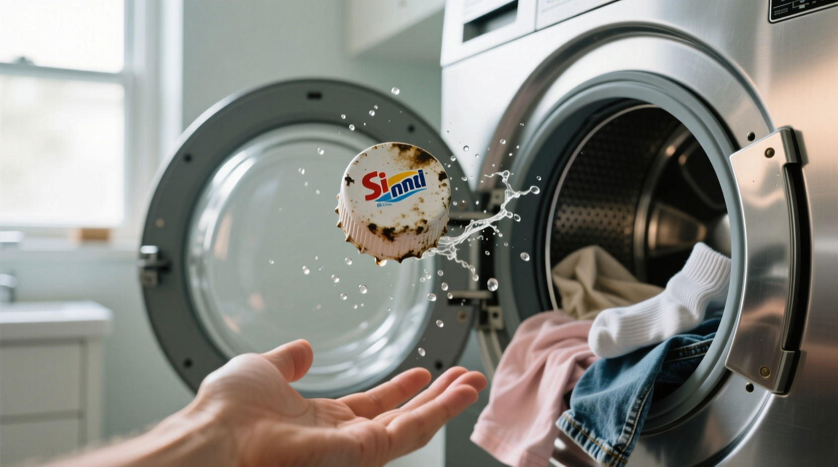 toss your dirty detergent cap in with the laundry