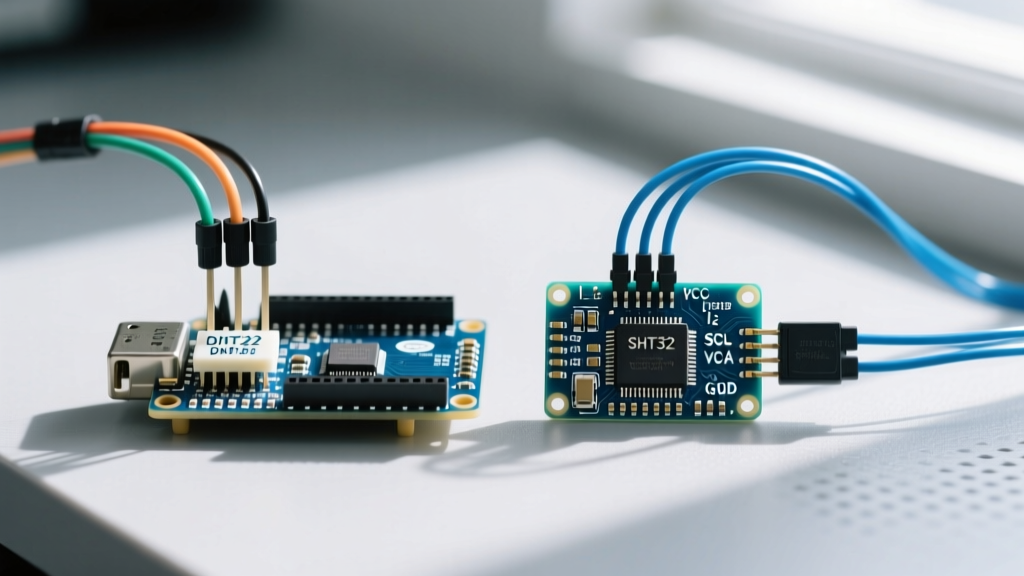 Temp and Humidity Sensor Arduino Guide: DHT22 vs SHT31 Wiring