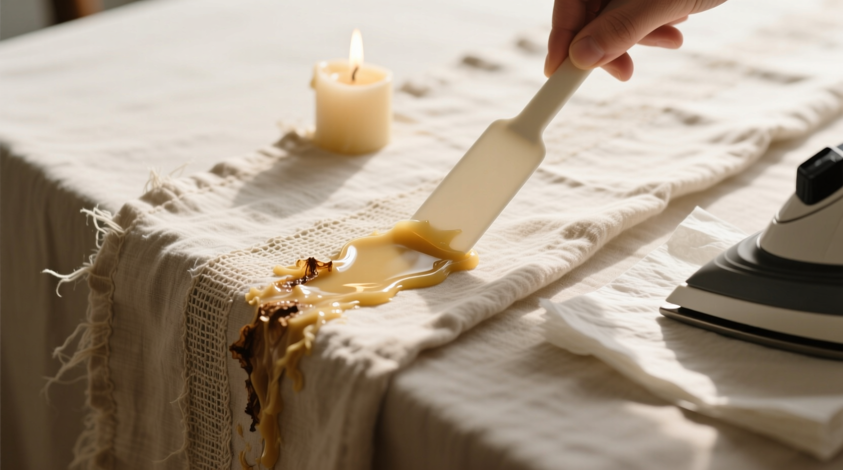 eco friendly candle wax removal for organic cotton