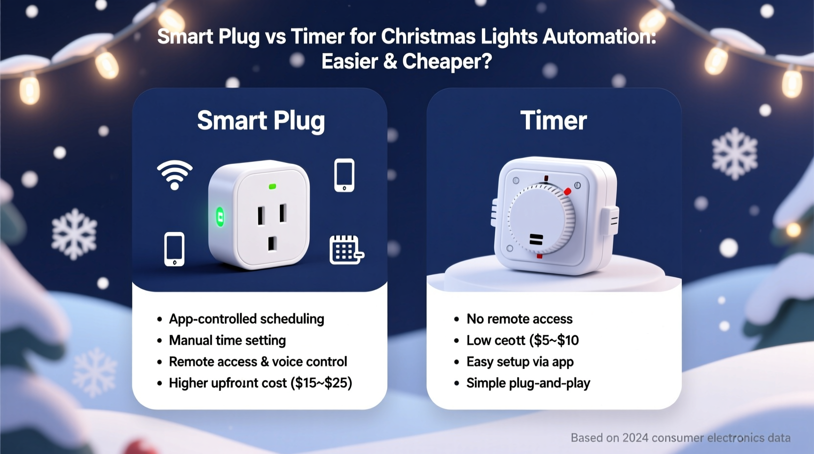 smart plug vs timer for christmas lights automation which is easier and cheaper