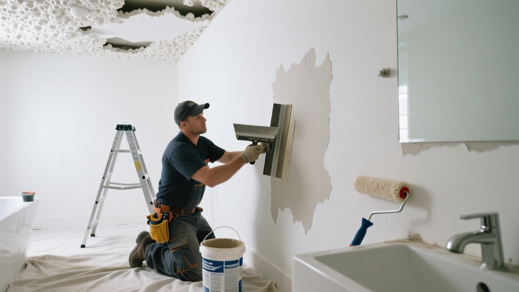 Fixing Popcorn Ceiling Damage in Bathrooms