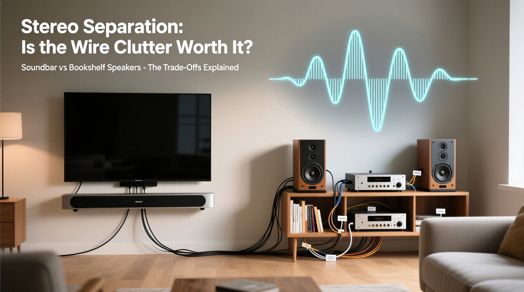 soundbar vs bookshelf speakers is stereo separation worth the wire clutter