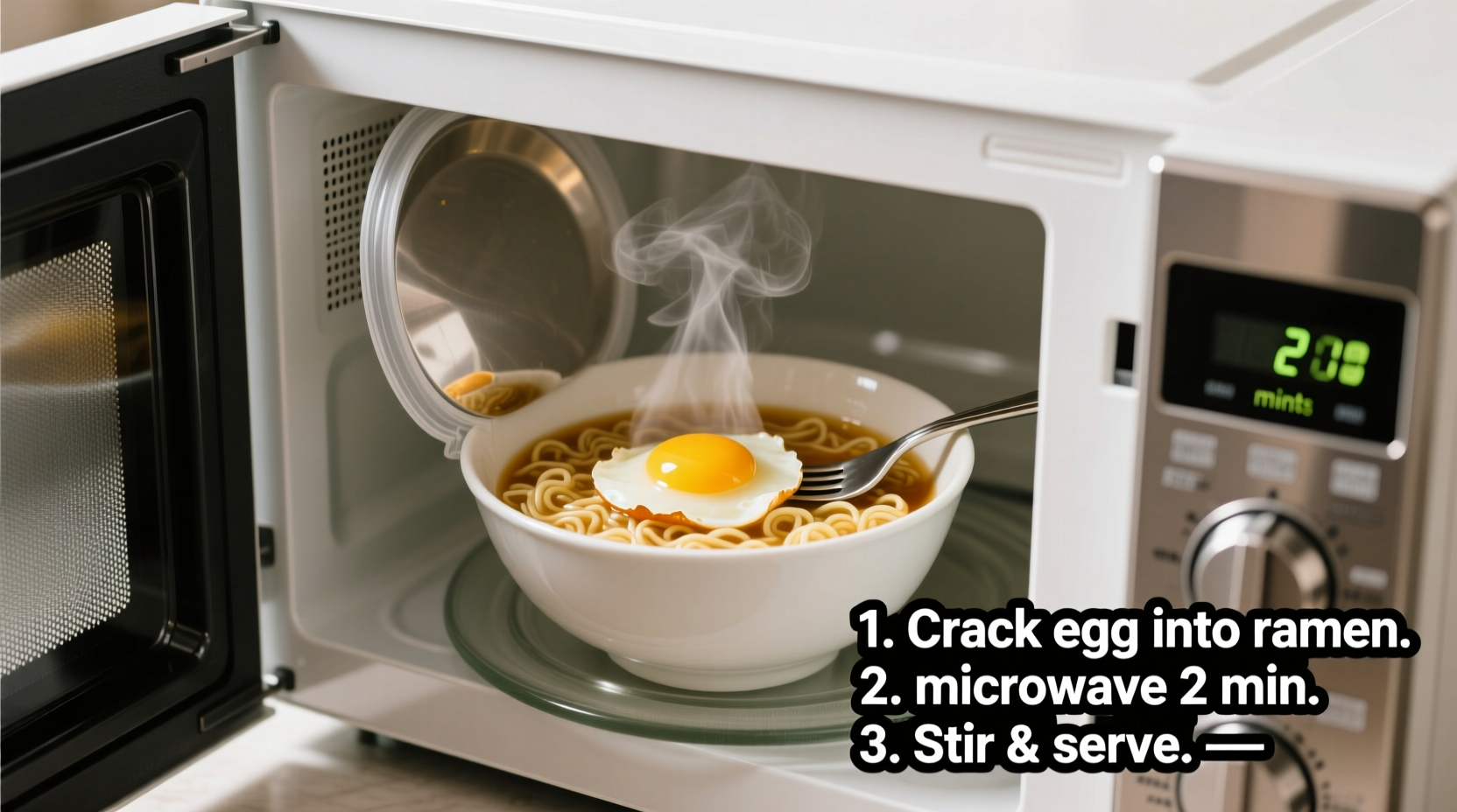 how to cook an egg in the microwave ramen