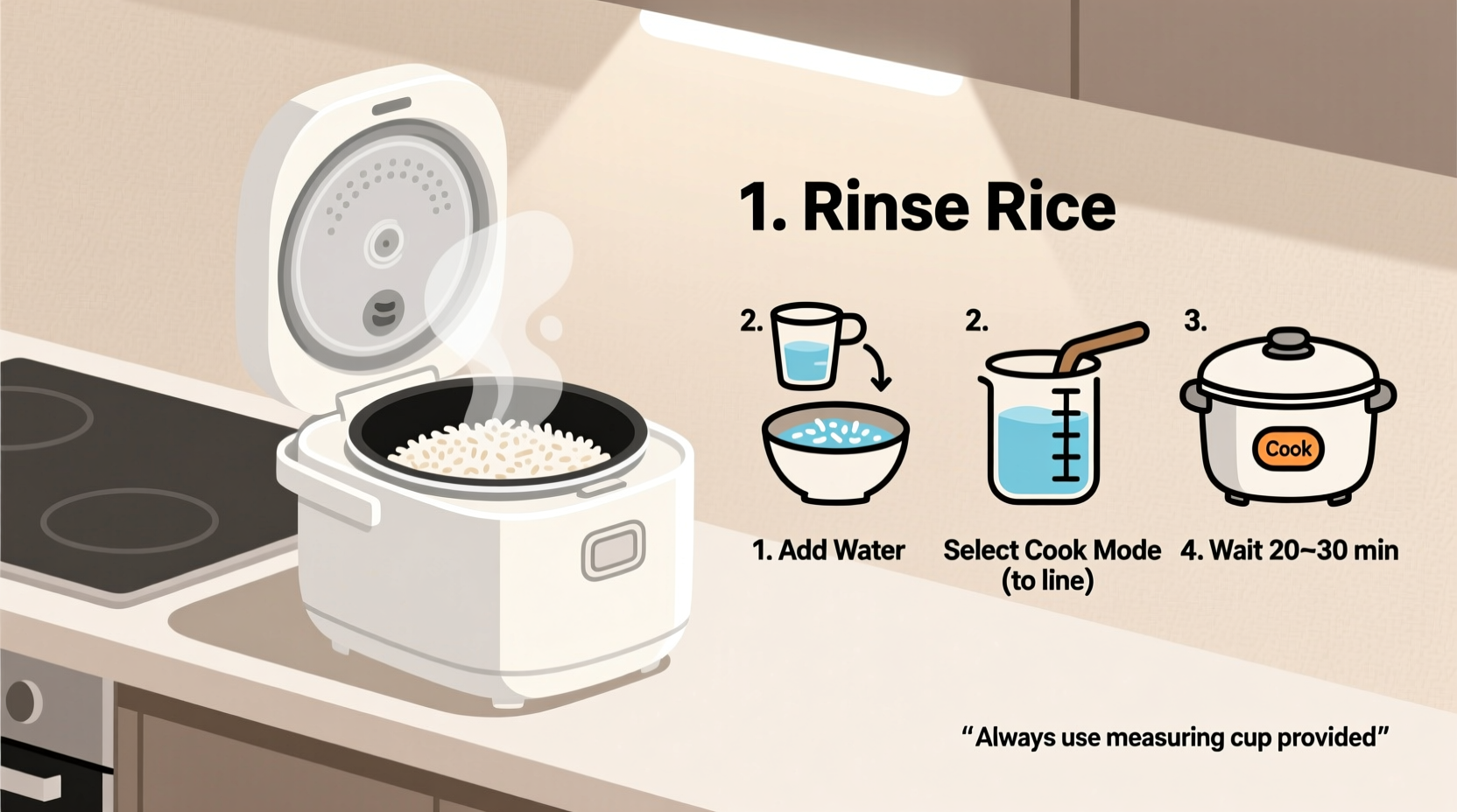 how to cook rice cooker
