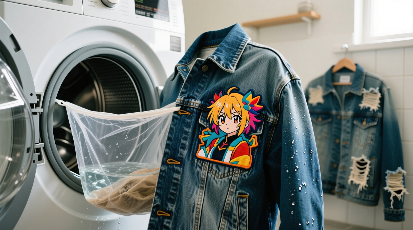 how to wash embroidered anime patches safely