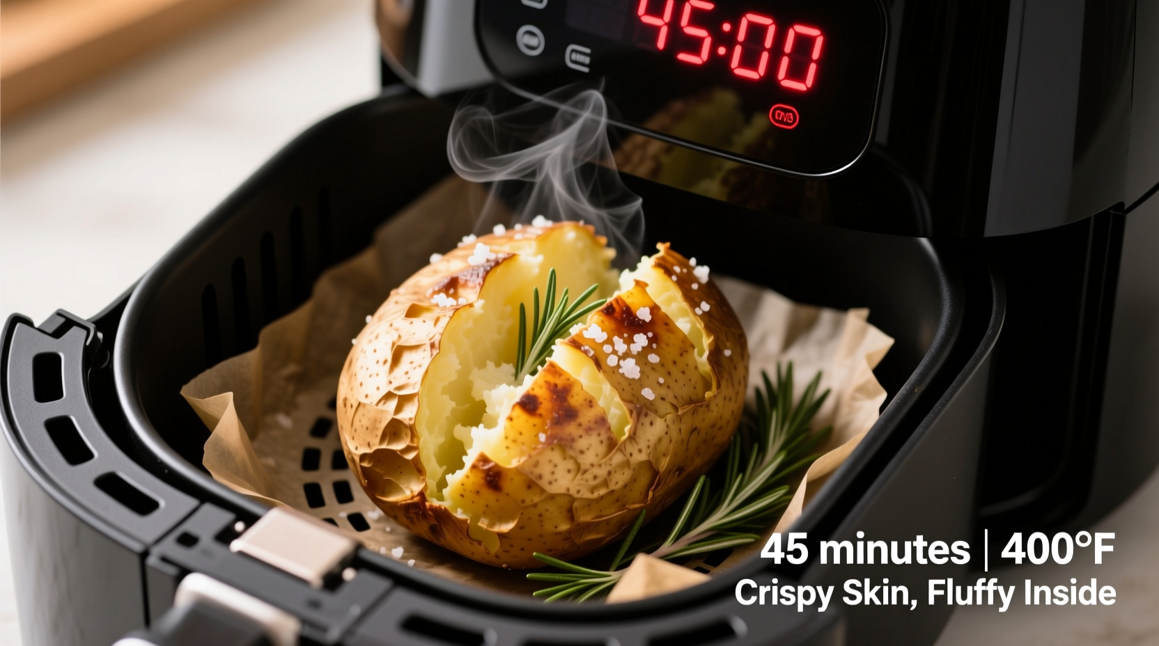 Air Fryer Baked Potato Time: 35-45 Minutes at 400°F