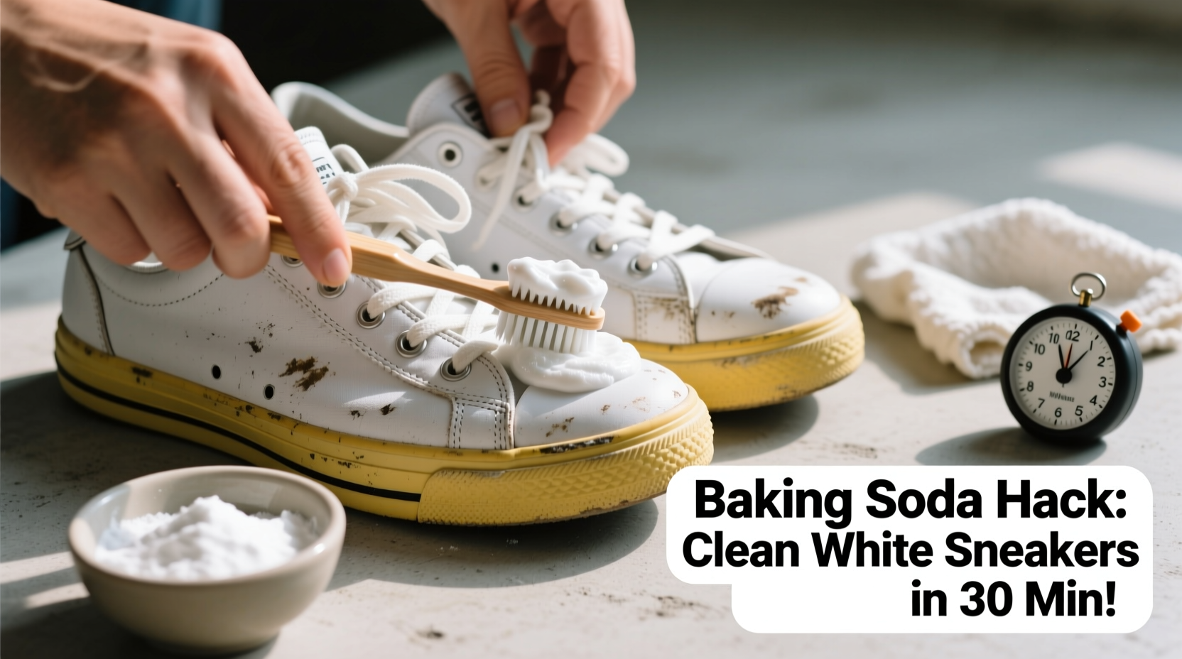 how to clean white sneakers so they look new again baking soda hacks
