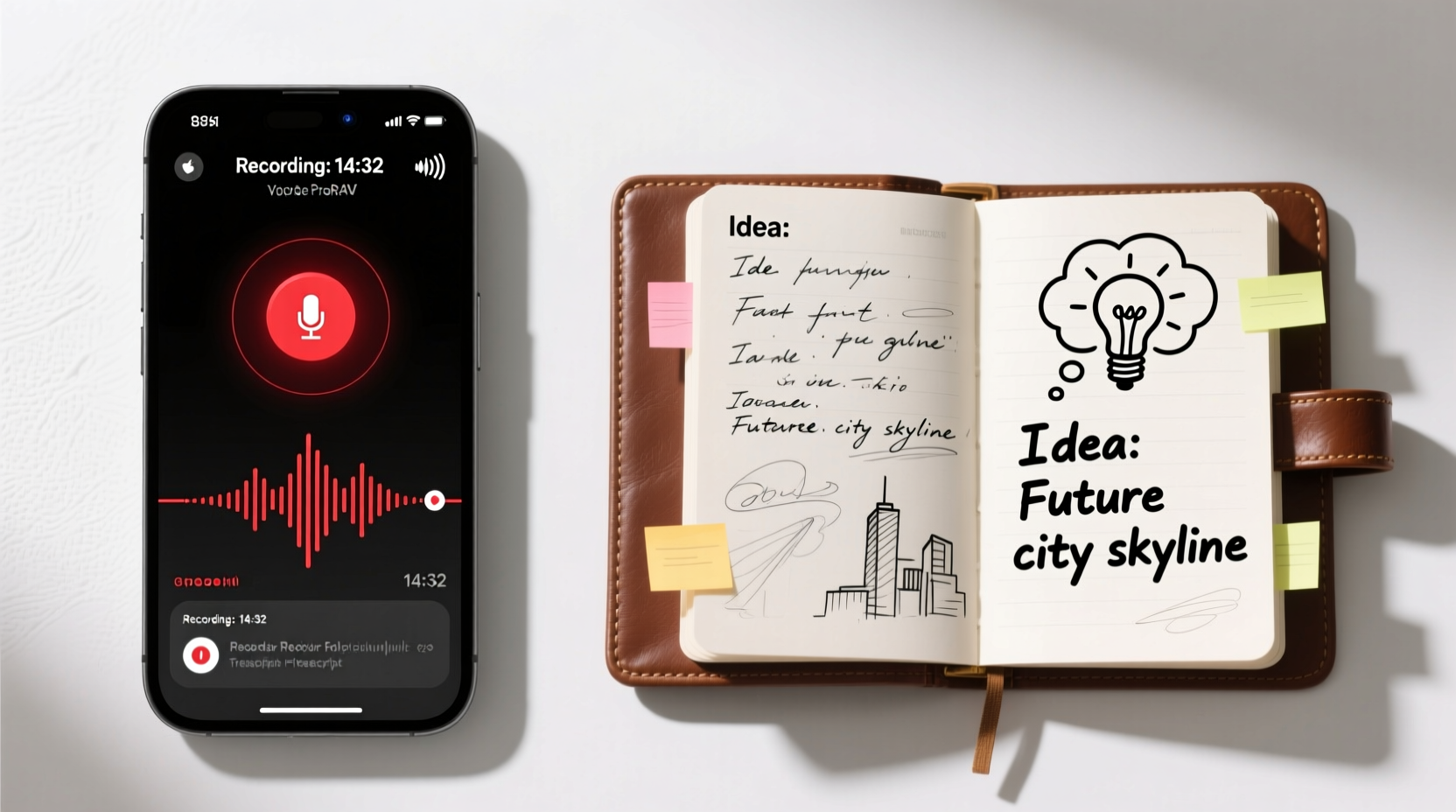 voice recorder app vs notebook which captures ideas more reliably