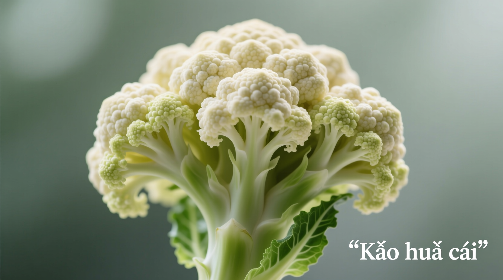 Cauliflower head showing florets for pronunciation context