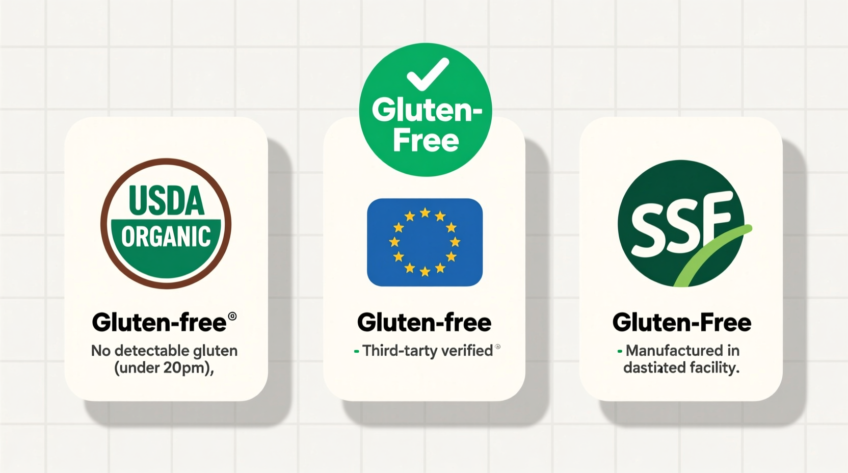 Gluten-free certified food labels comparison