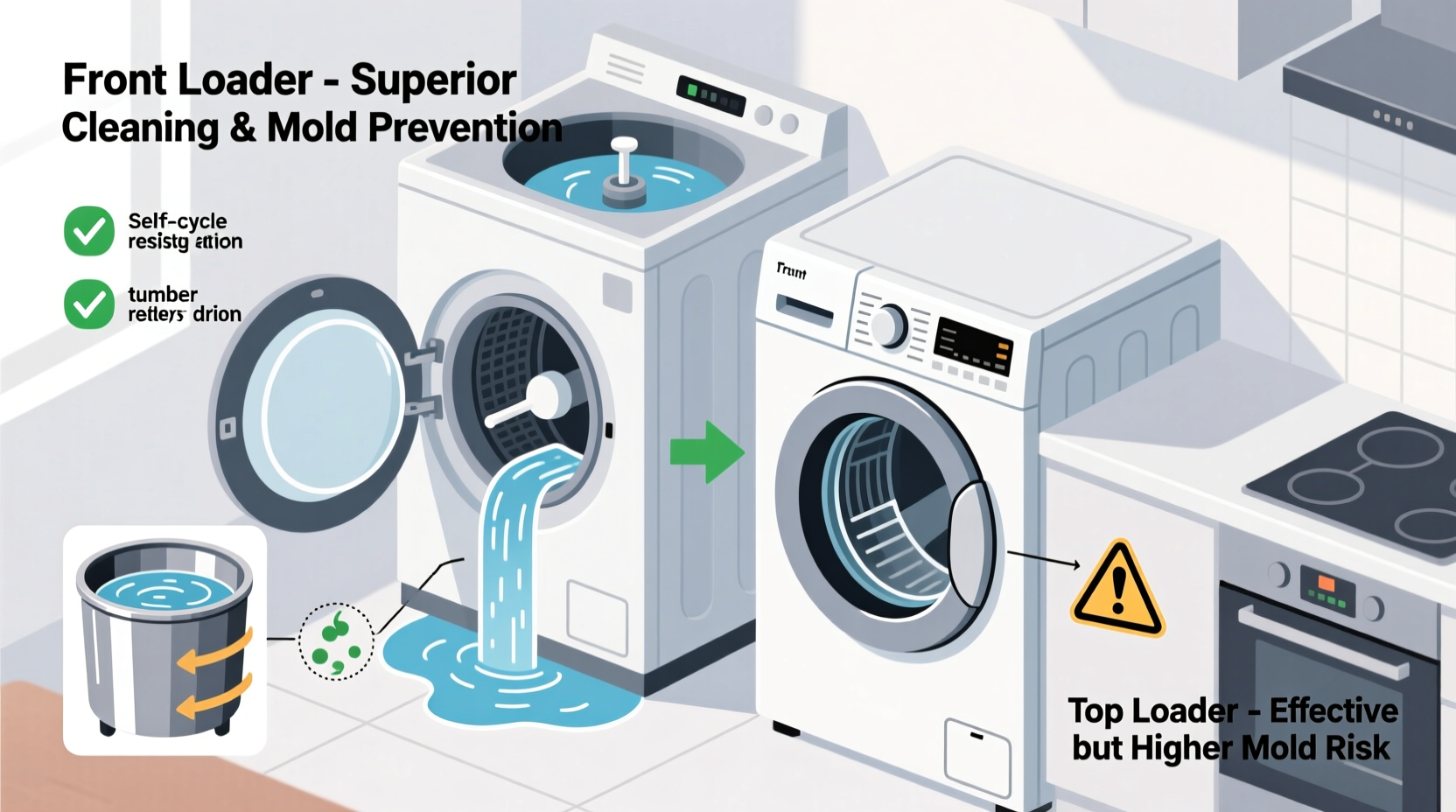 top loader vs front loader washing machine which cleans better without mold issues