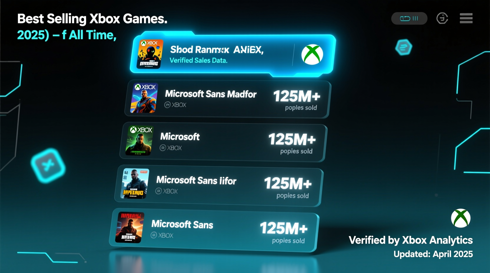 best selling xbox games