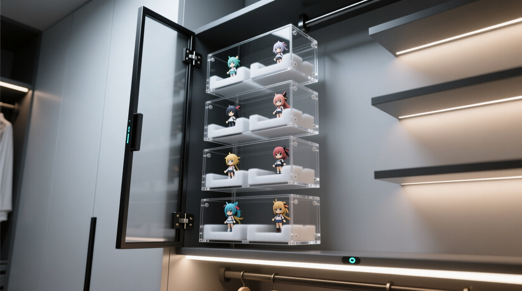 closet organization tips for anime figure cases