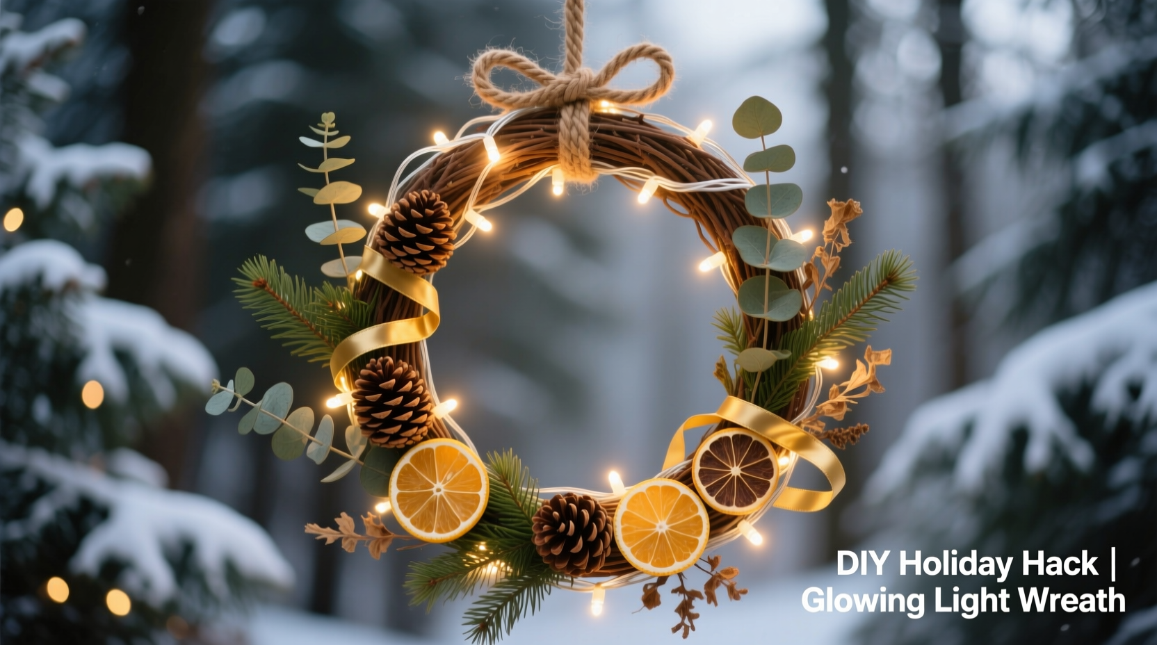 how to make a hanging christmas wreath from string lights diy hack