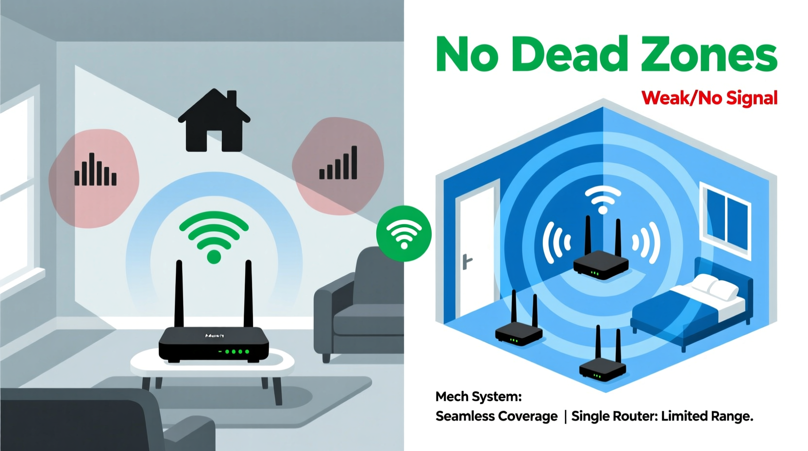 mesh router vs single router system which eliminates dead zones more effectively